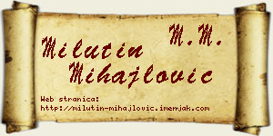 Milutin Mihajlović vizit kartica